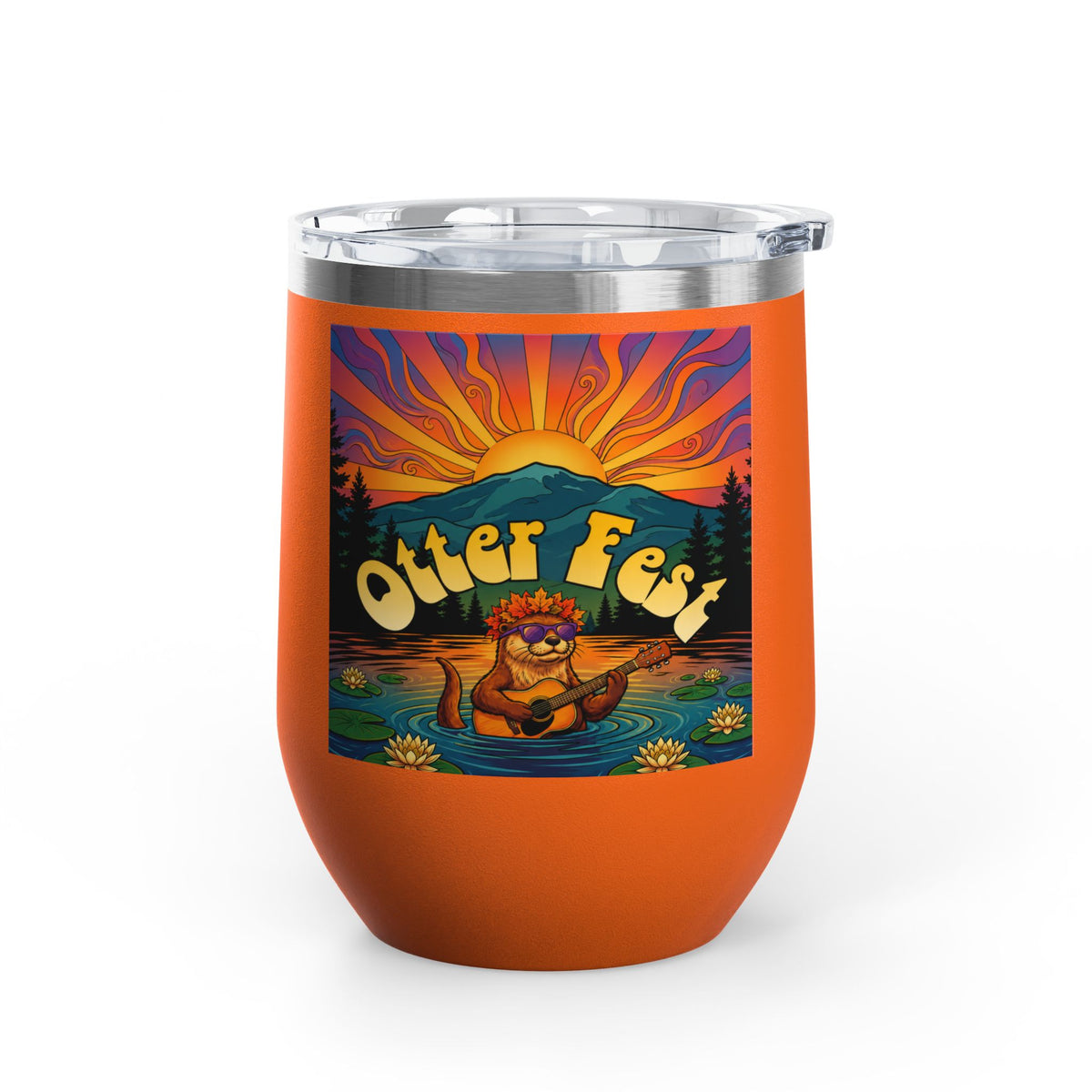 Otter Fest Strummin’ & Pickin’ Clem Sunset Wine Tumbler | Otter Fest 12oz. Wine Tumbler