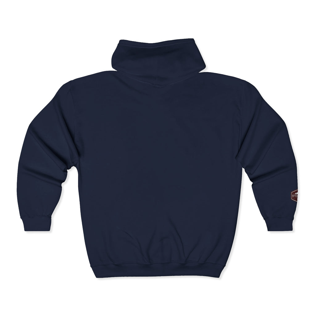 Otter Fest Shield Logo Zip Hoodie | White Full-Zip Sweatshirt