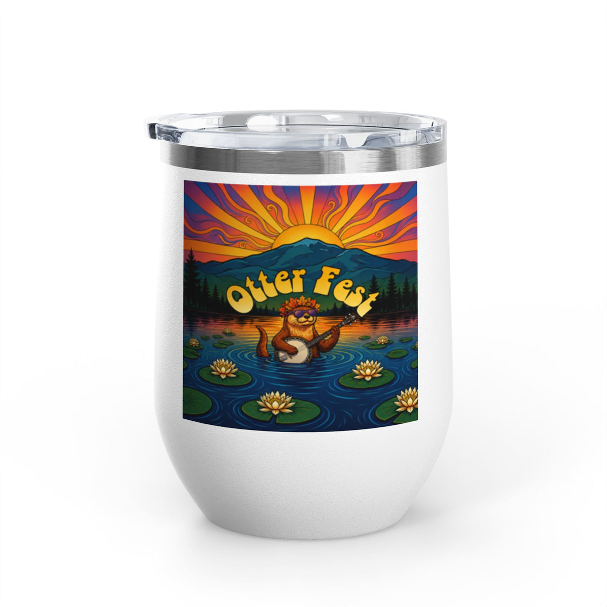 Otter Fest Strummin’ & Pickin’ Clem Sunset Wine Tumbler | Otter Fest 12oz. Wine Tumbler