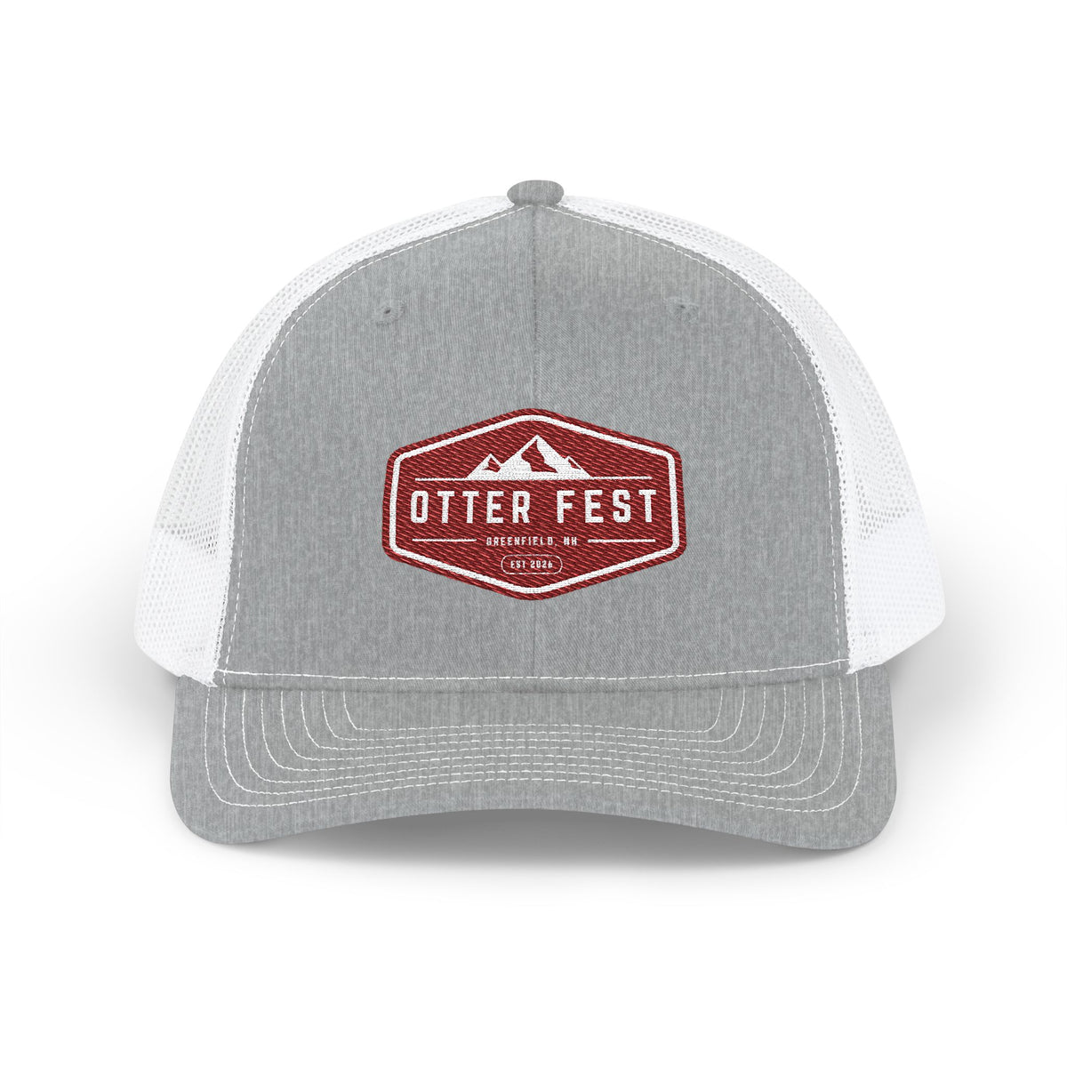 Otter Fest Mountain Badge Snapback Trucker Cap | Outdoor Logo Hat