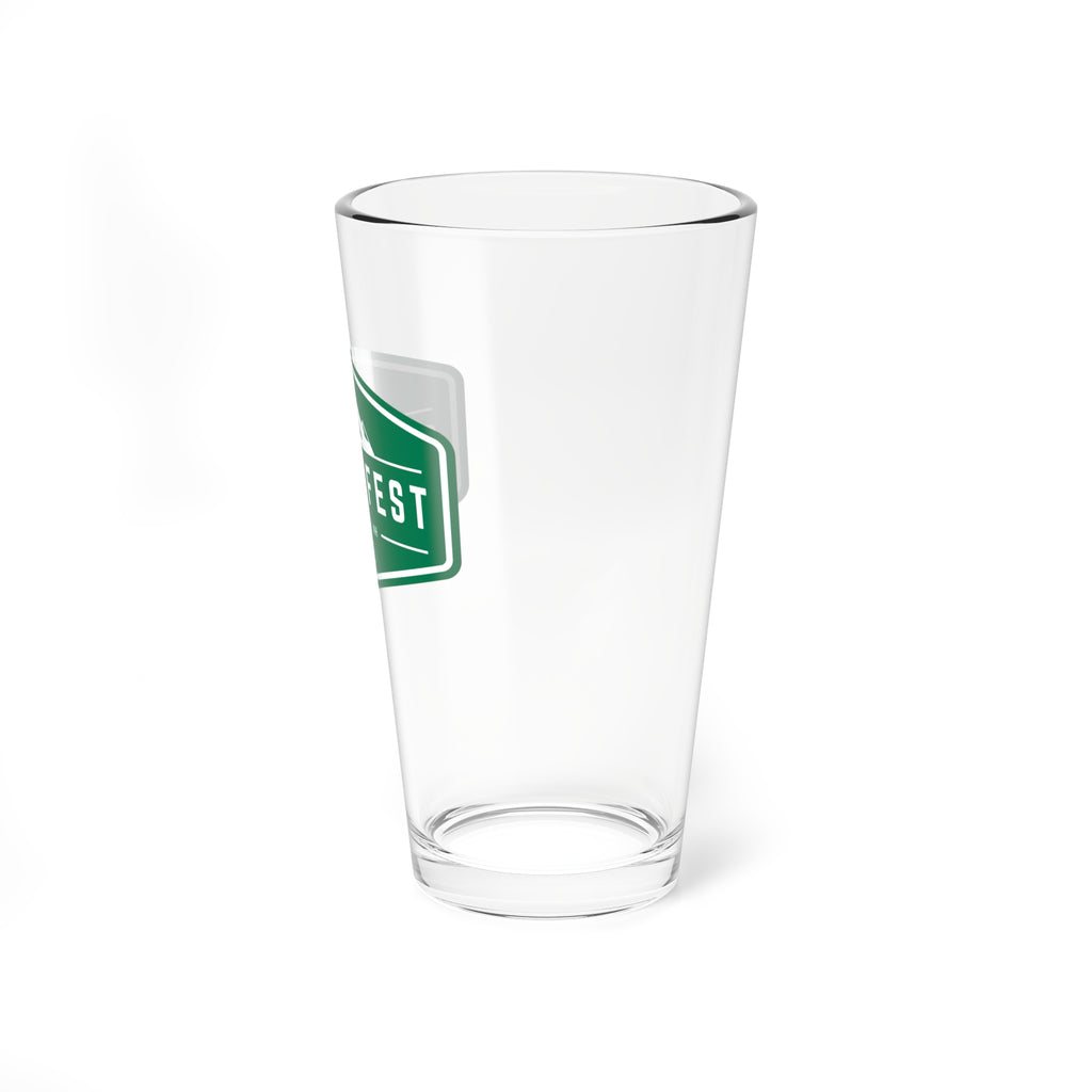 Go Green Otter Fest Green mountain badge Mixing Glass | 16oz pint glass