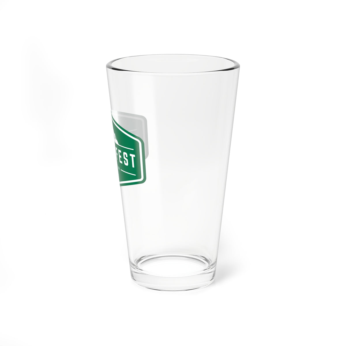 Go Green Otter Fest Green mountain badge Mixing Glass | 16oz pint glass