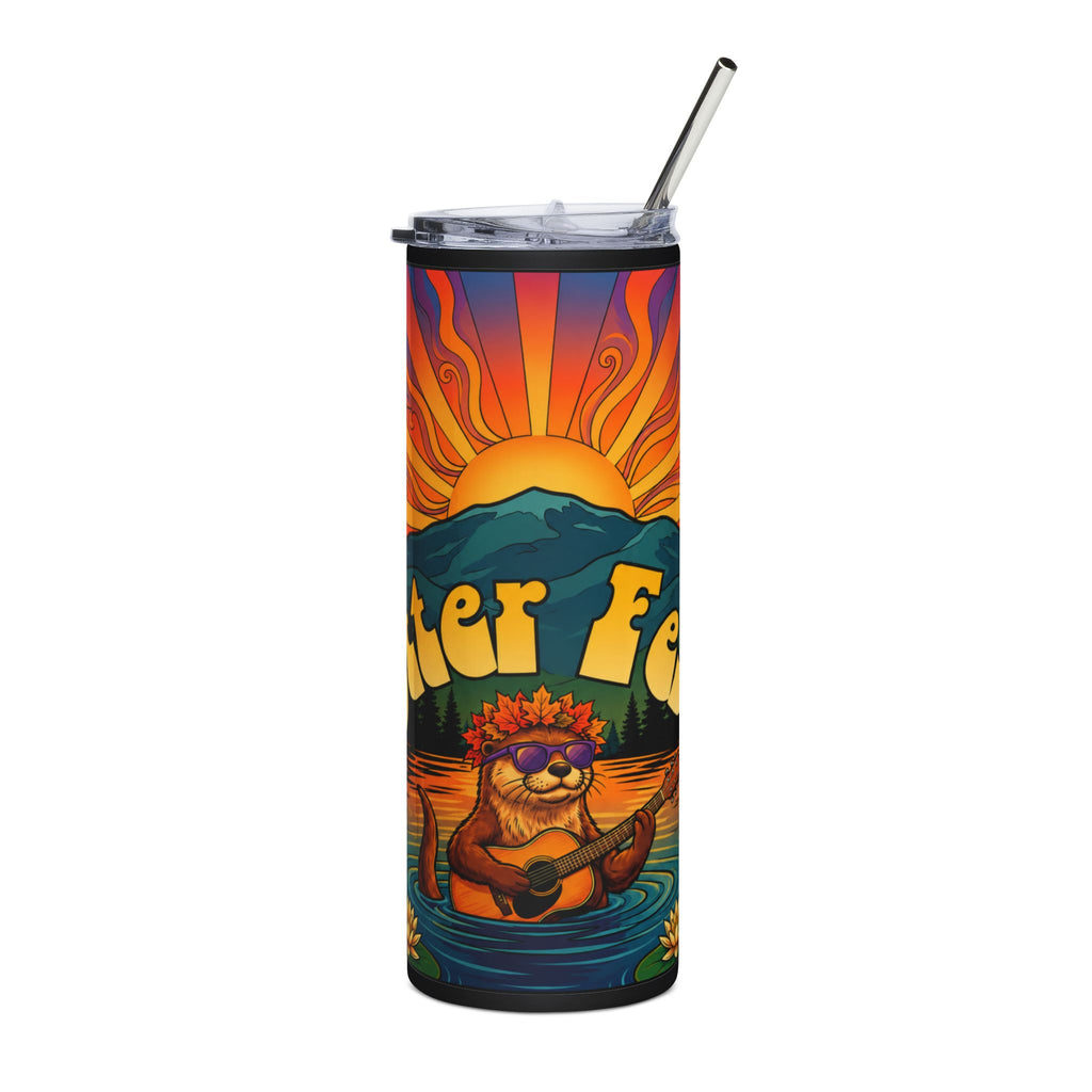 Otter Fest Clem Lake-side Guitar Jams Stainless Straw & Tumbler | 20oz Stainless Steel Tumbler