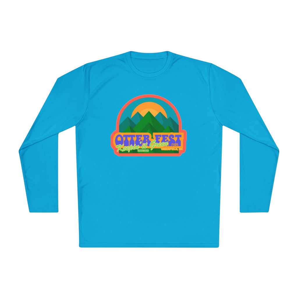 Otter Fest Mountain, Keeping it Green Long Sleeve Tee | Retro Outdoor Festival Shirt