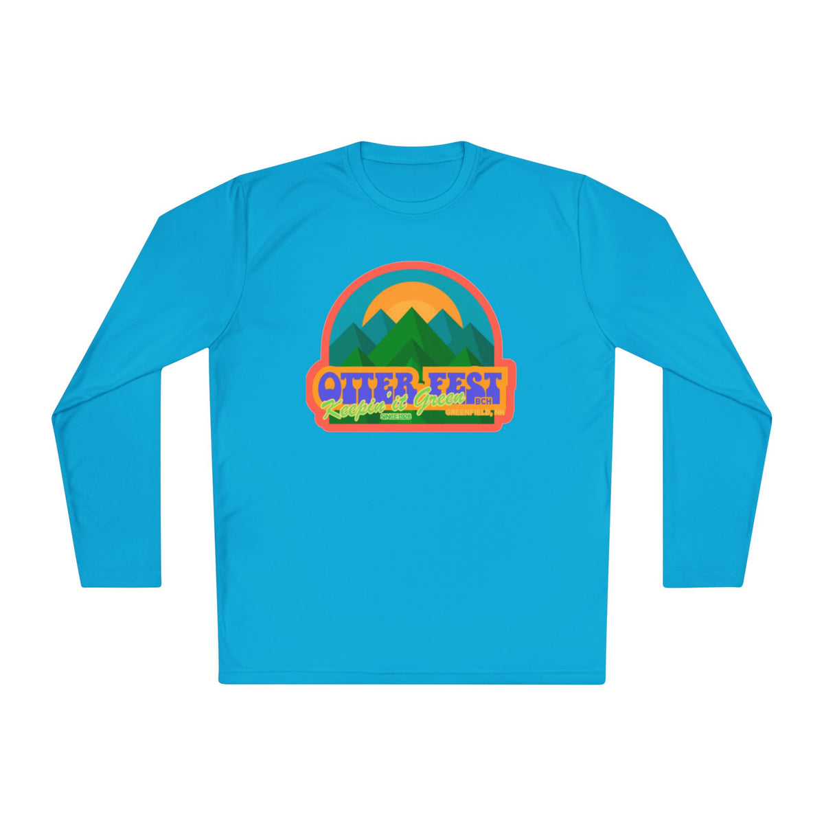 Otter Fest Mountain, Keeping it Green Long Sleeve Tee | Retro Outdoor Festival Shirt