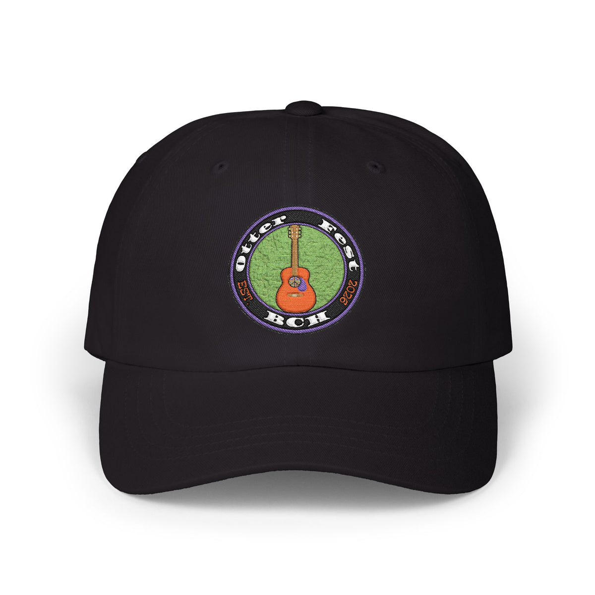 Otter Fest Peace Sign Acoustic Guitar Patch Classic Dad Cap |