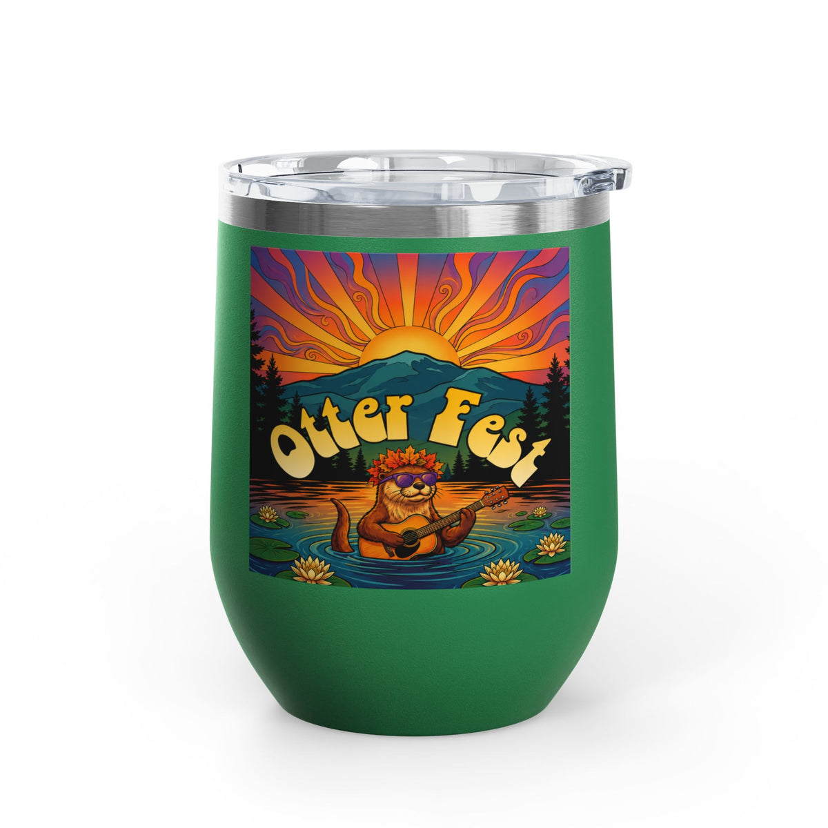 Otter Fest Strummin’ & Pickin’ Clem Sunset Wine Tumbler | Otter Fest 12oz. Wine Tumbler