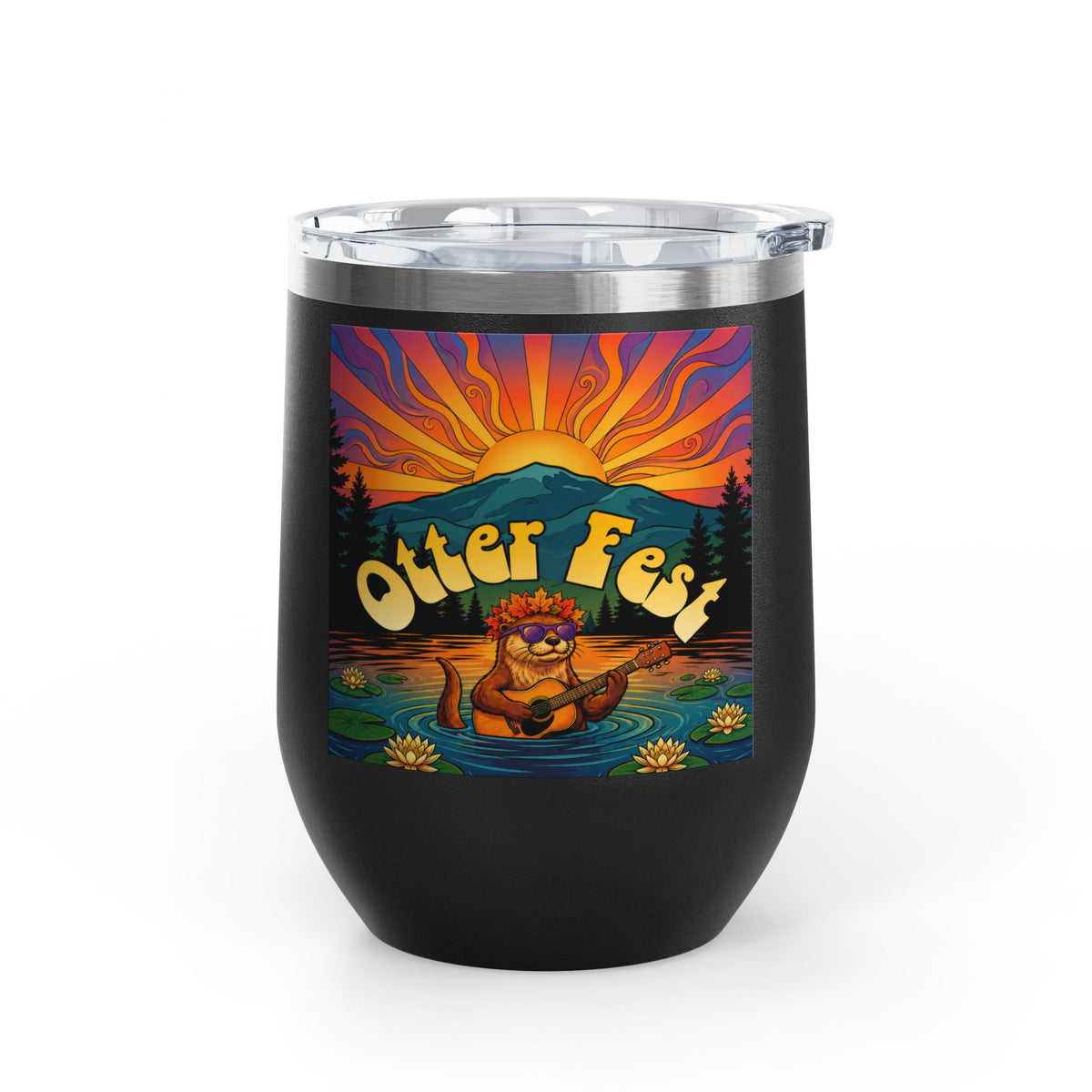 Otter Fest Strummin’ & Pickin’ Clem Sunset Wine Tumbler | Otter Fest 12oz. Wine Tumbler