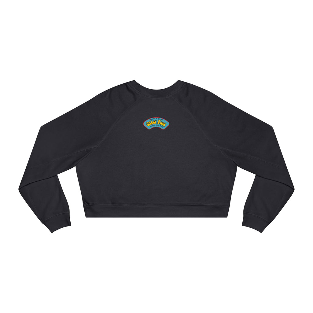 Otter Fest Picking' & Grinning Women's Cropped Banjo Sweatshirt | Musician Instrument Graphic