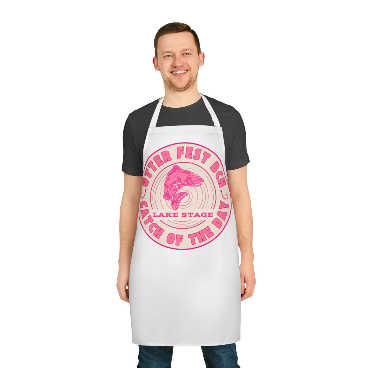 Otter Fest Catch of The Day Logo Apron | Breast Cancer Awareness Month