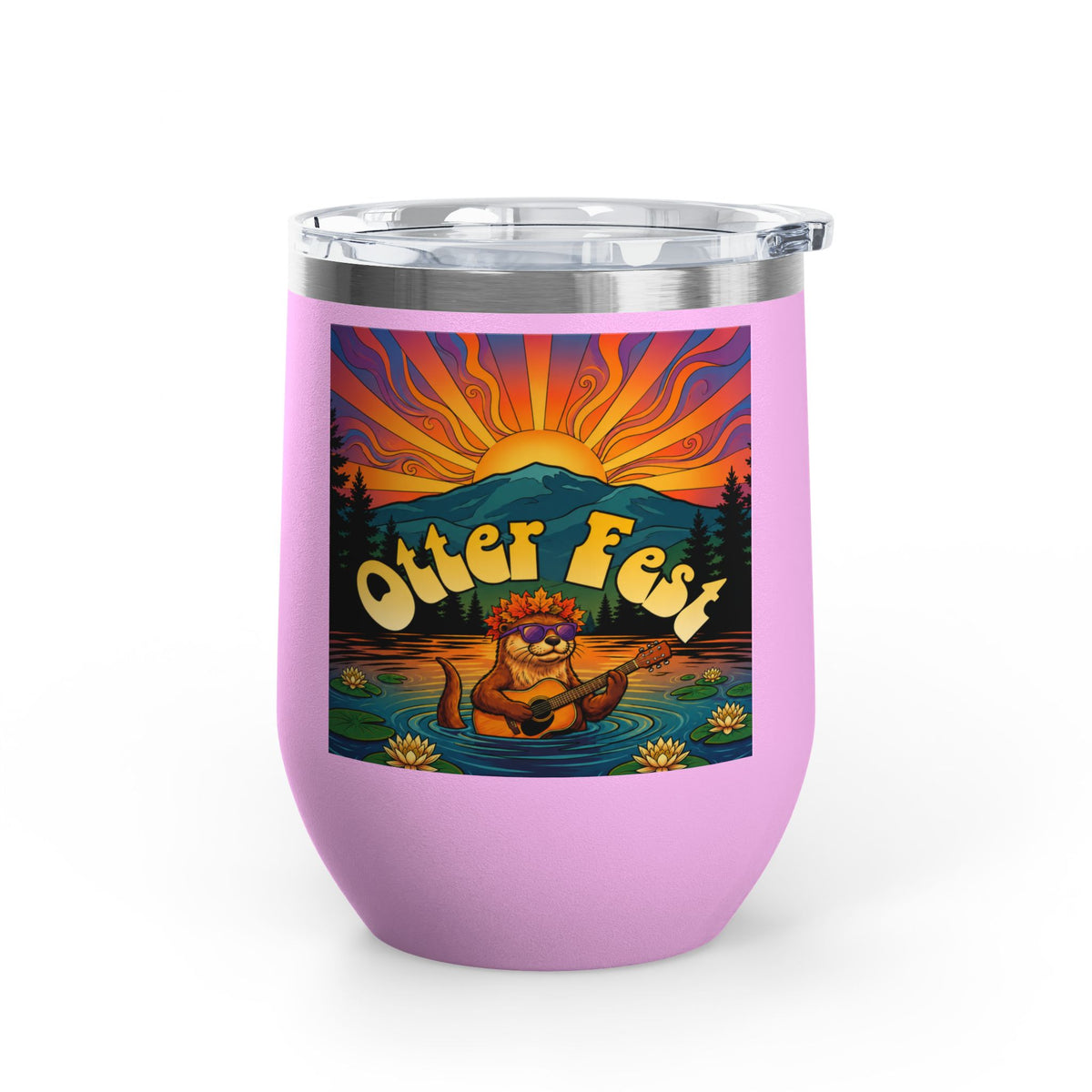 Otter Fest Strummin’ & Pickin’ Clem Sunset Wine Tumbler | Otter Fest 12oz. Wine Tumbler