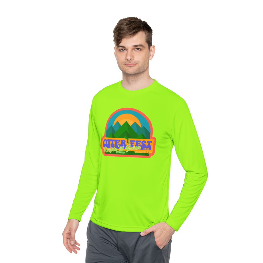 Otter Fest Mountain, Keeping it Green Long Sleeve Tee | Retro Outdoor Festival Shirt
